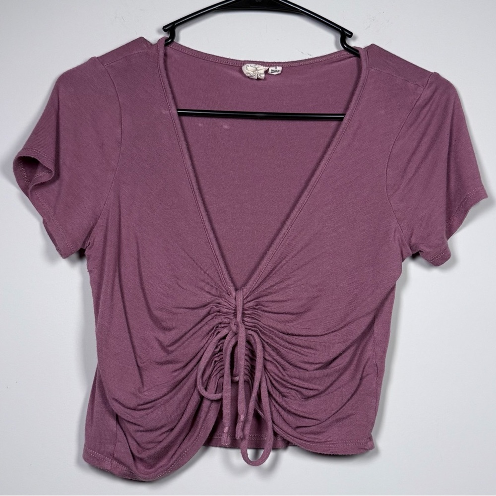 Mauve Ruched Crop Top